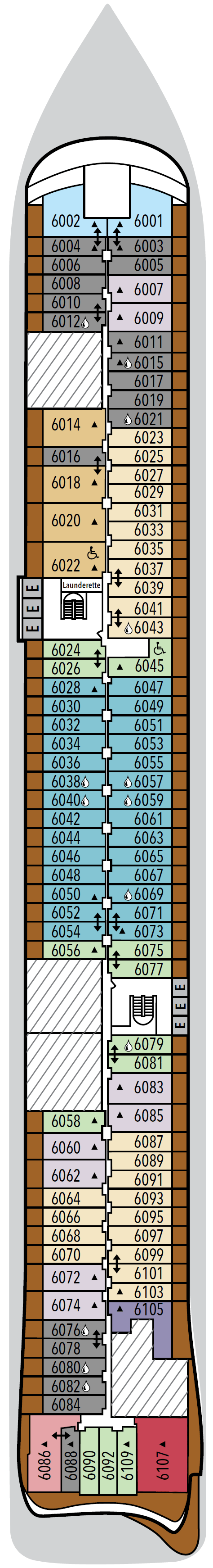 Deck plan for Deck 6