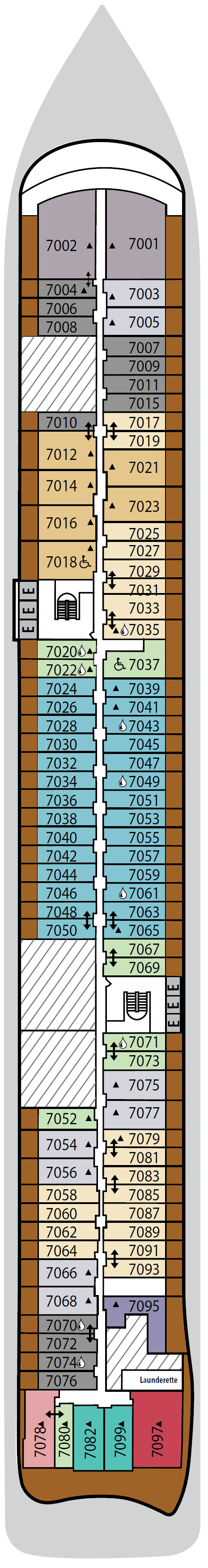 Deck plan for Deck 7