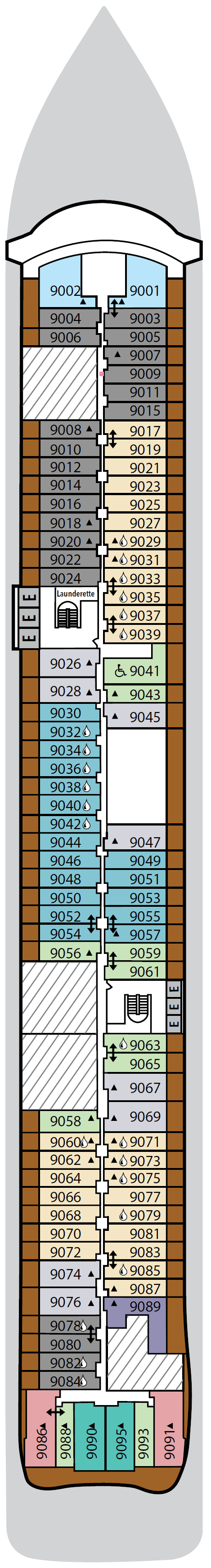 Deck plan for Deck 9