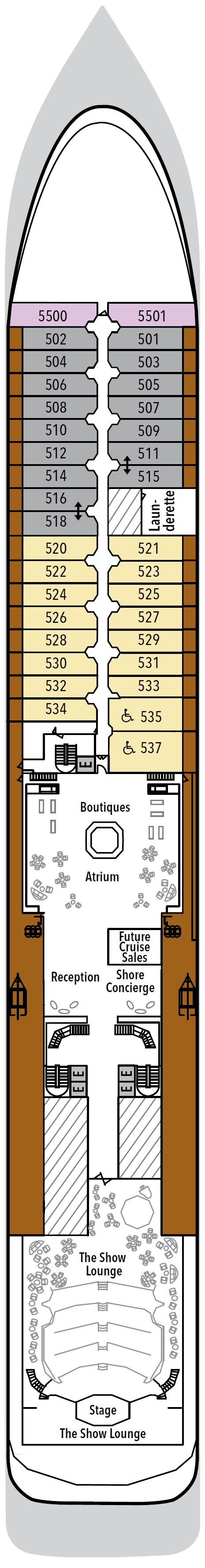 Deck plan for Deck 5