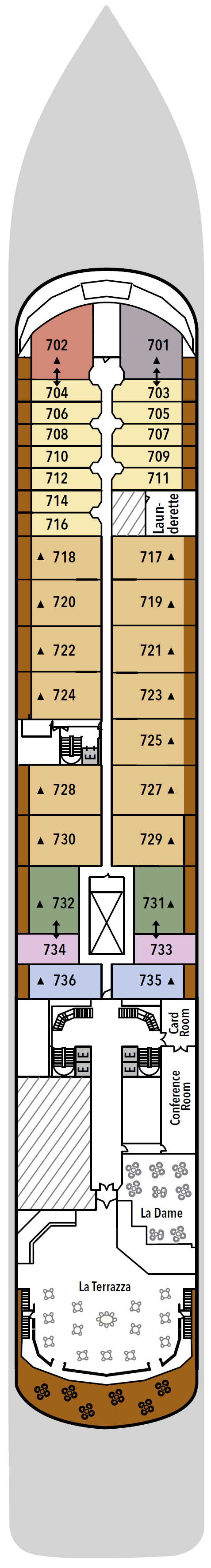 Deck plan for Deck 7
