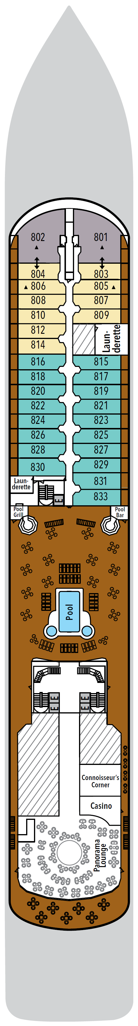 Deck plan for Deck 8