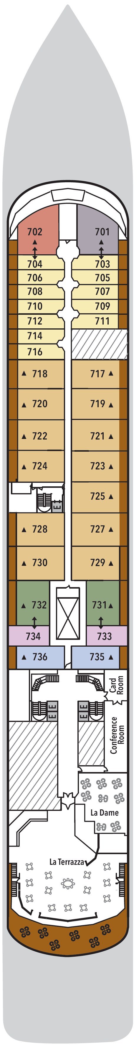 Deck plan for Deck 7