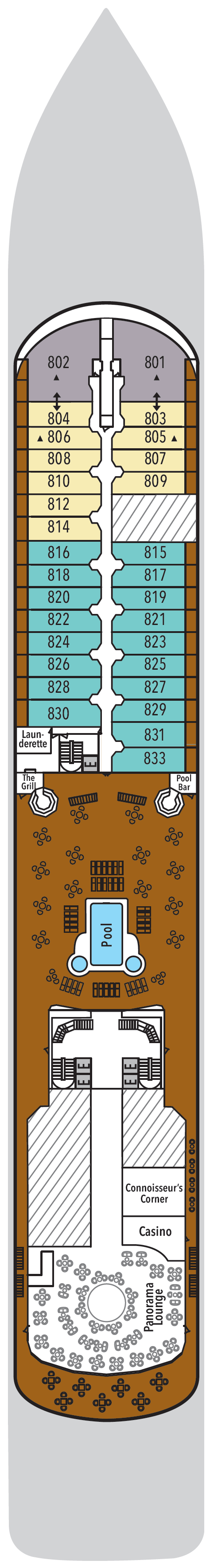 Deck plan for Deck 8