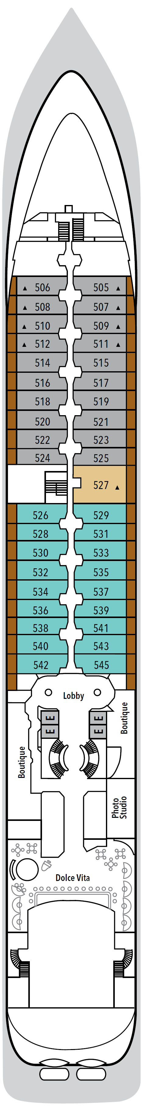 Deck plan for Deck 5