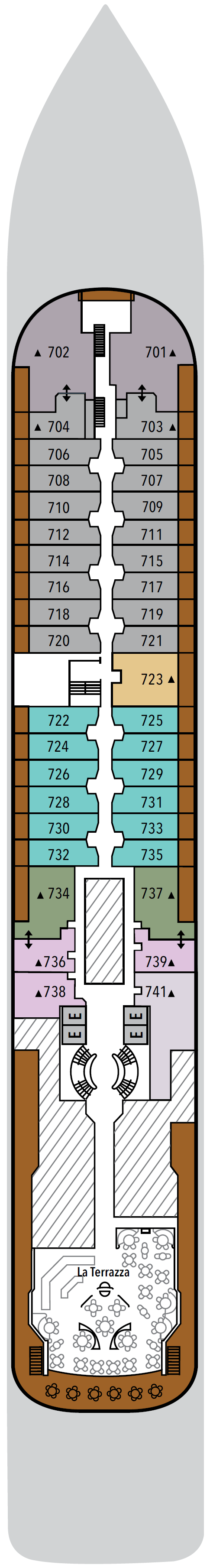 Deck plan for Deck 7