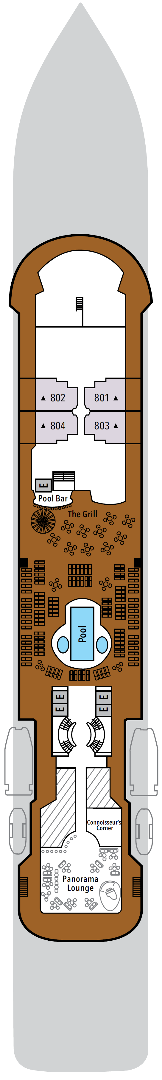Deck plan for Deck 8