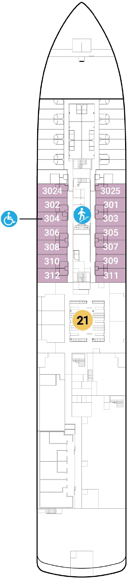 World Voyager deck plan — Deck 3