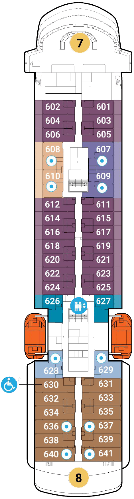 World Voyager deck plan — Deck 6