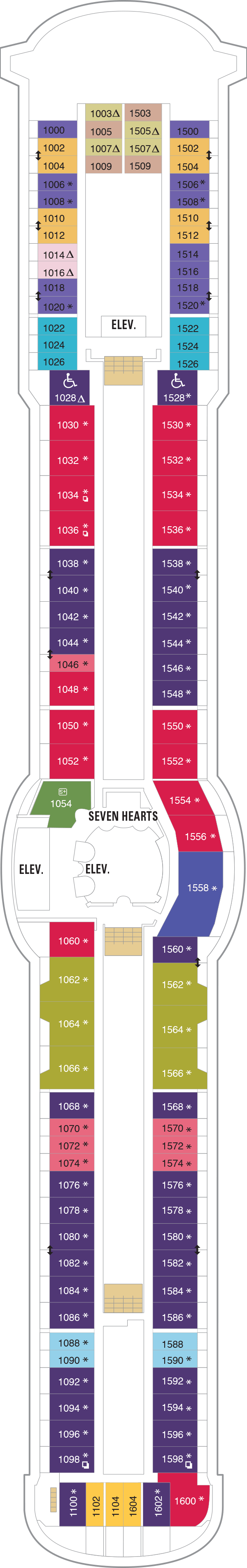 Deck plan for Deck 10