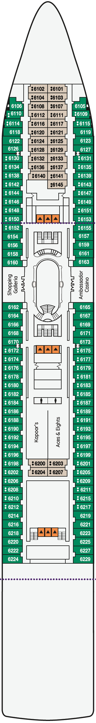 Deck plan for Main Deck 6