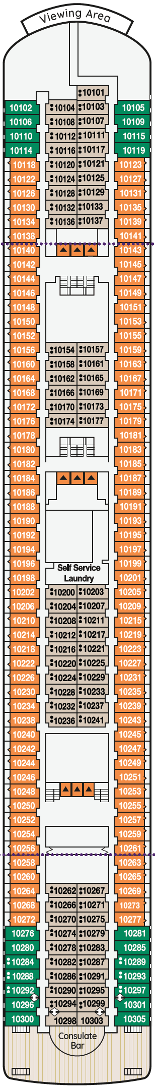 Deck plan for Consulate Deck 10