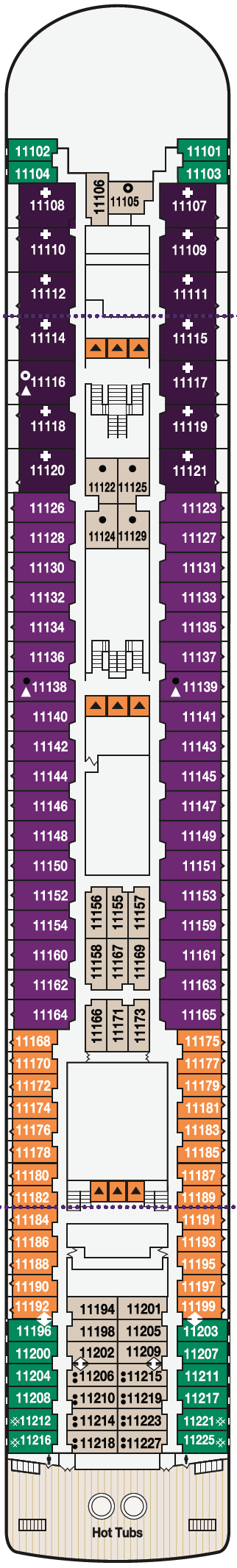 Deck plan for Ambassador Deck 11