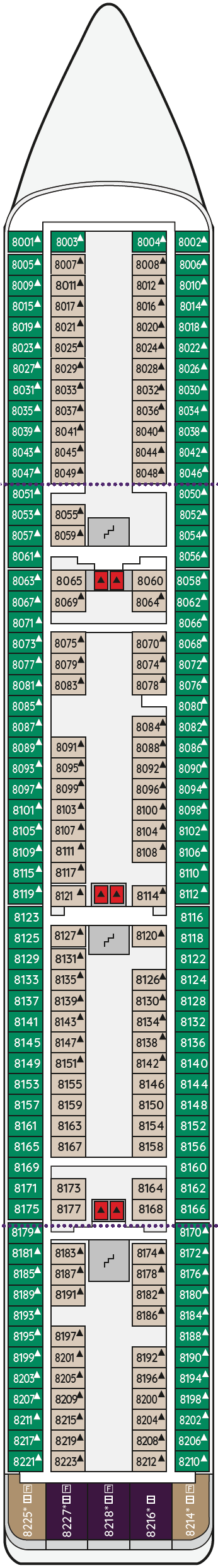 Deck plan for Ambition Deck 8