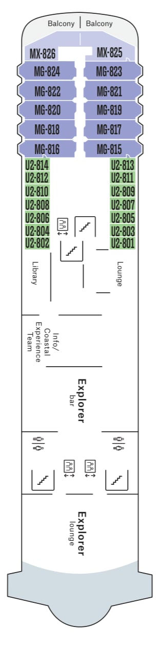 Deck plan for Deck 8