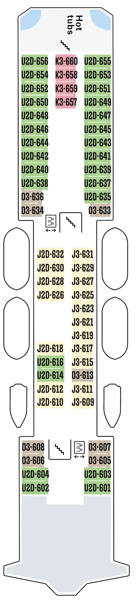 Deck plan for Deck 6
