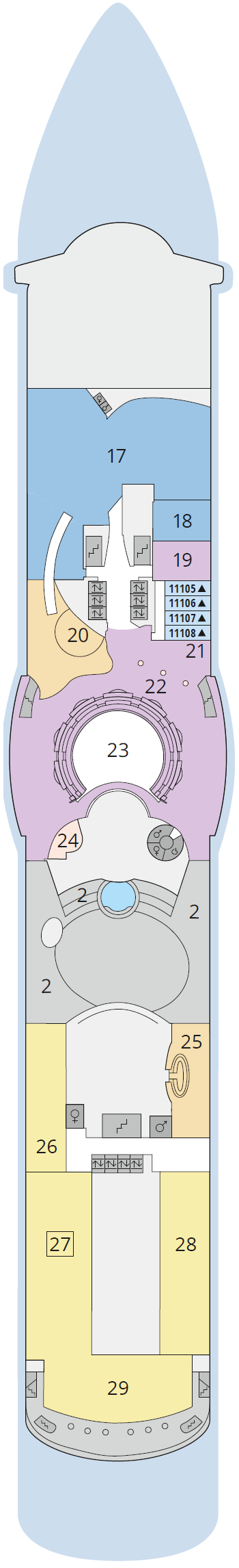 Deck plan for Deck 11