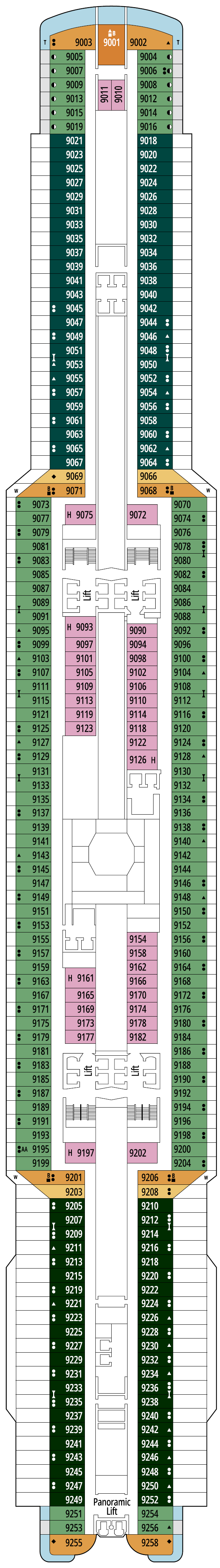 Deck plan for Deck 9 - Lanikai