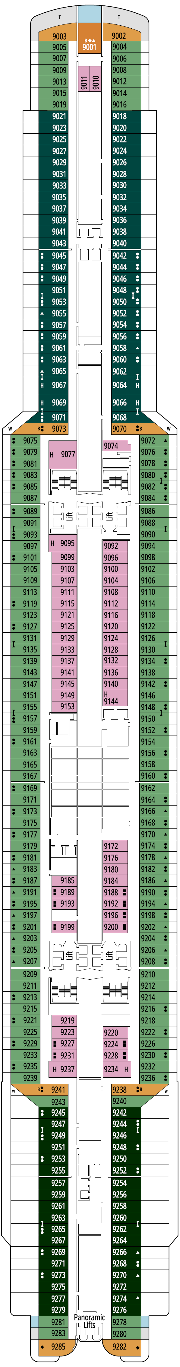 Deck plan for Deck 9