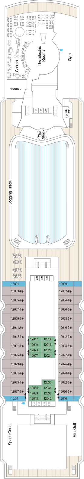 Deck plan for Deck 12