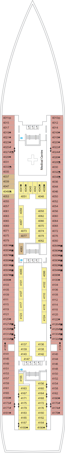 Deck plan for Deck 4