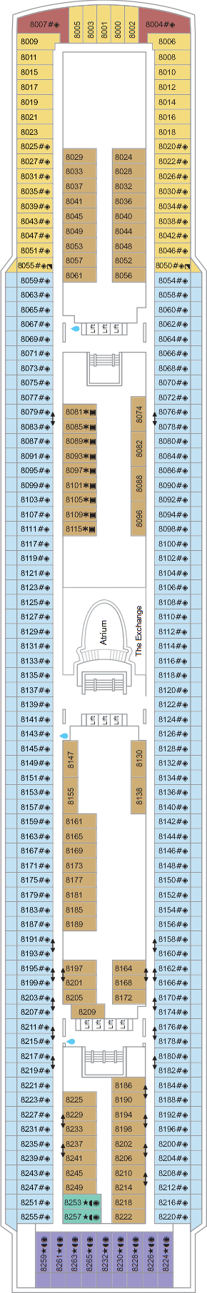 Deck plan for Deck 8