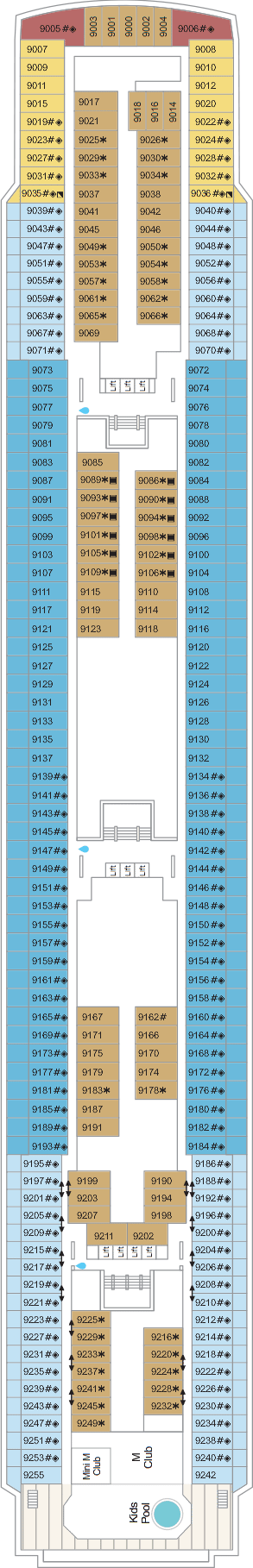 Deck plan for Deck 9
