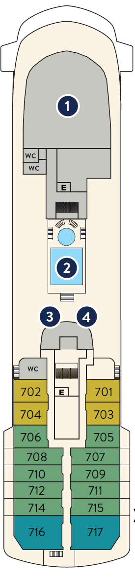 Deck plan for Deck 7