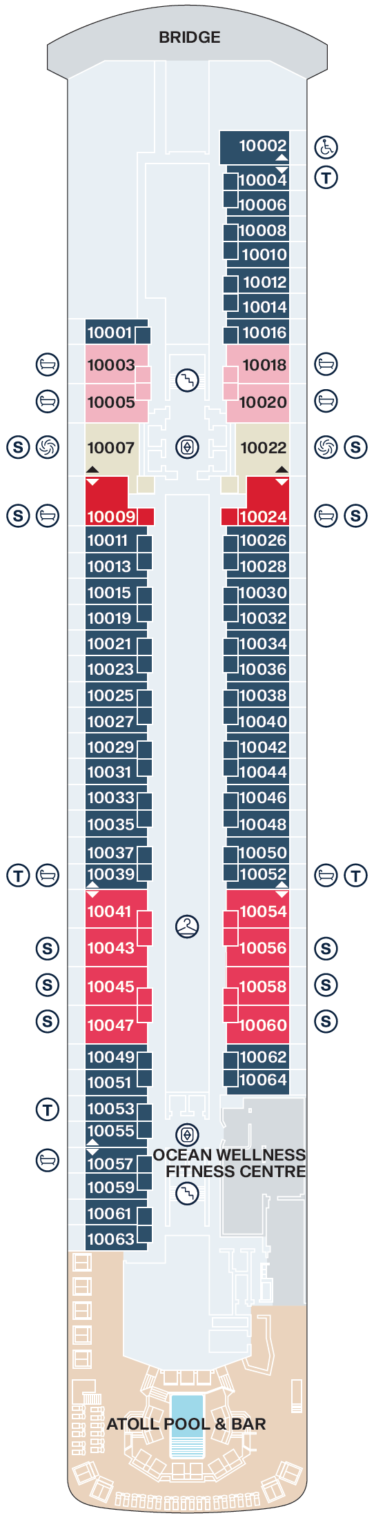 Deck plan for Deck 10