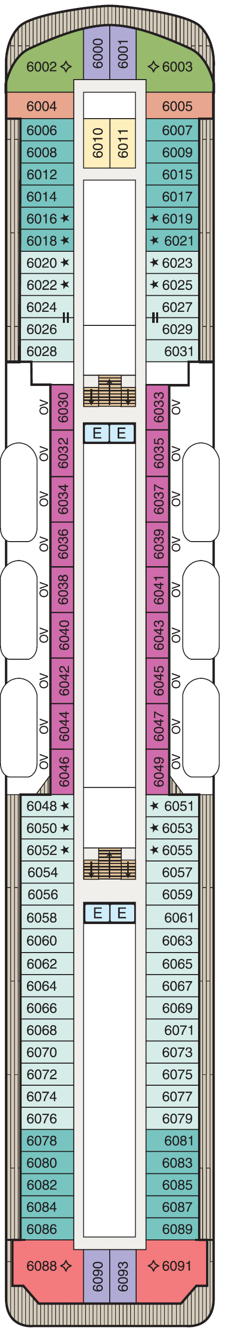 Deck plan for Deck 6