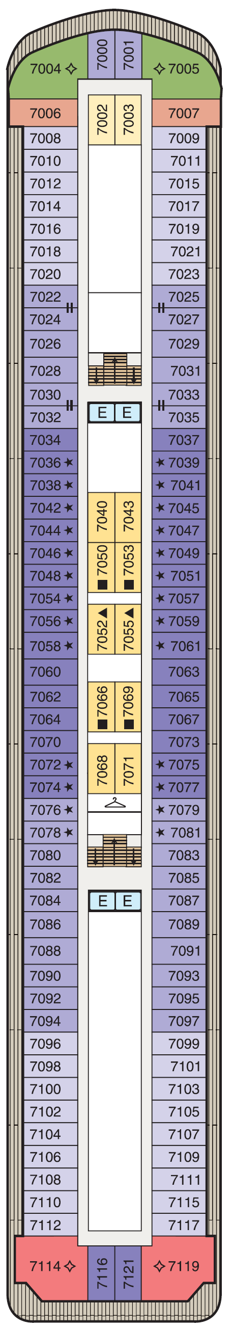 Deck plan for Deck 7
