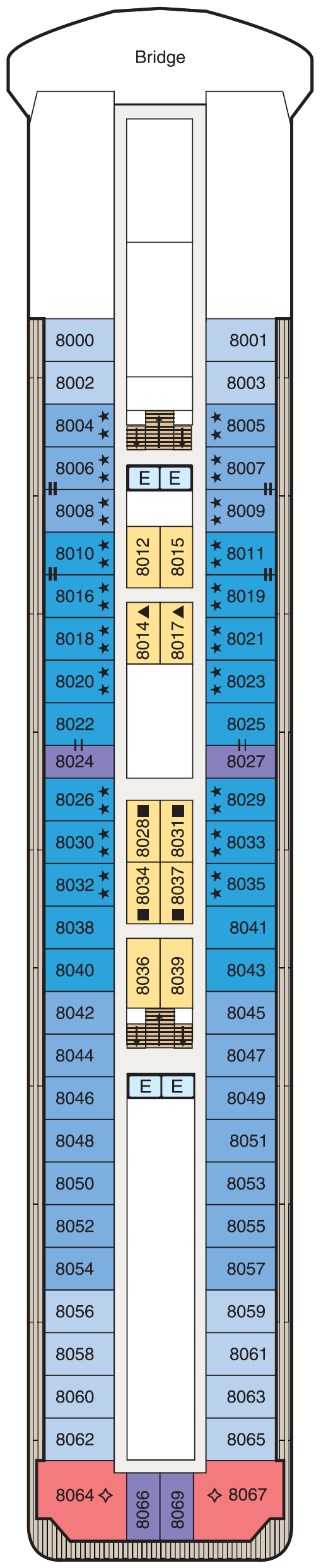 Deck plan for Deck 8