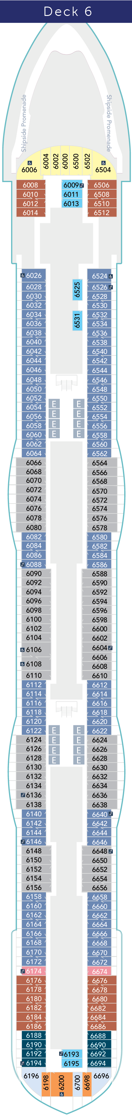 Deck plan for Deck 6