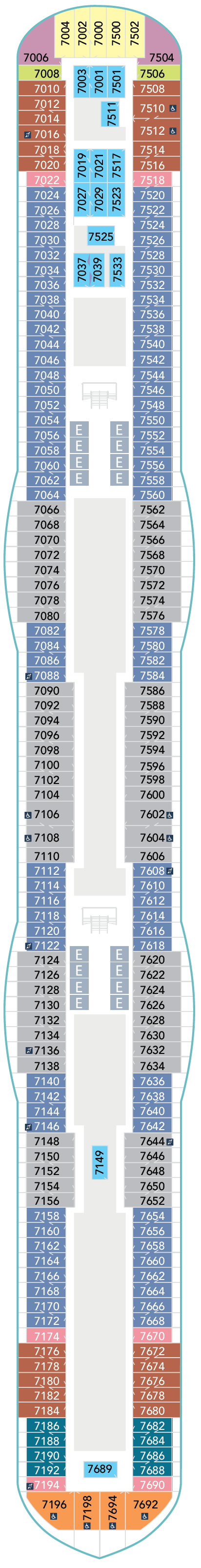 Deck plan for Deck 7