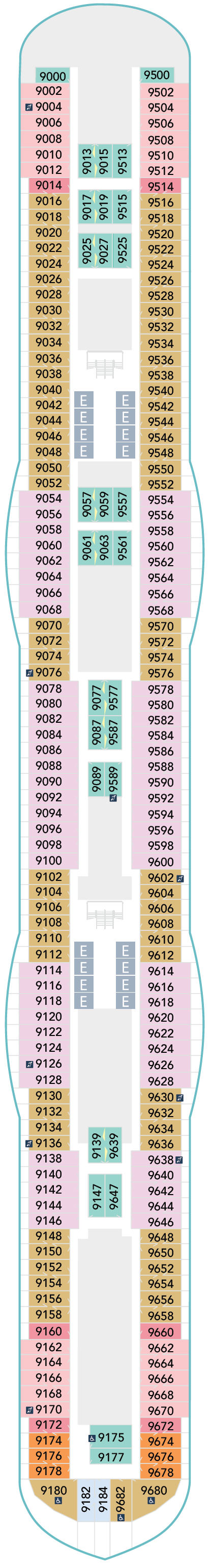 Deck plan for Deck 9
