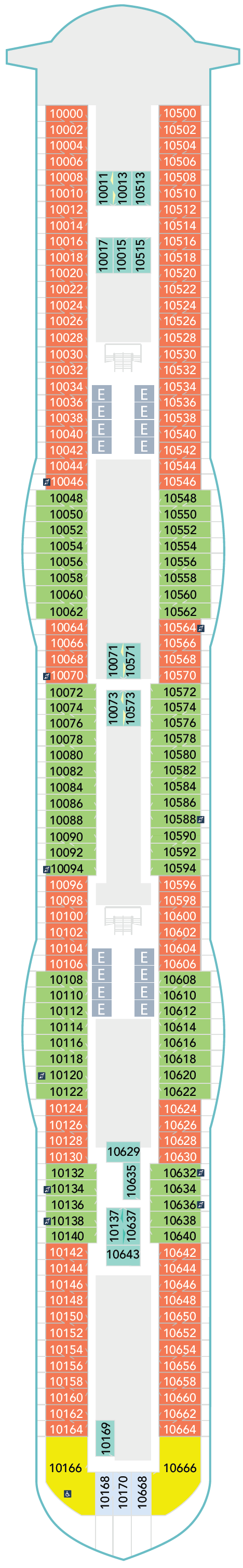 Deck plan for Deck 10