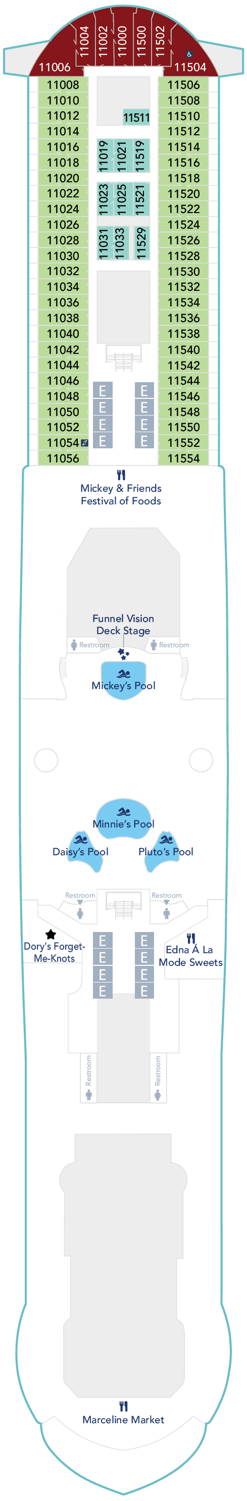 Deck plan for Deck 11