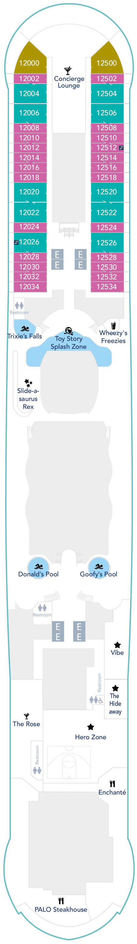 Deck plan for Deck 12