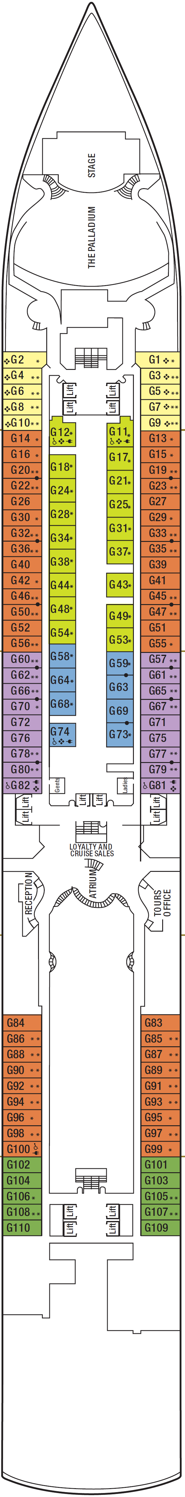 Deck plan for Deck 1 - G
