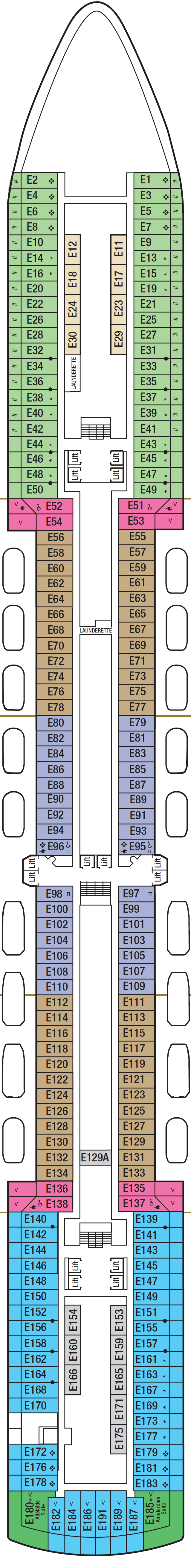 Deck plan for Deck 4 - E