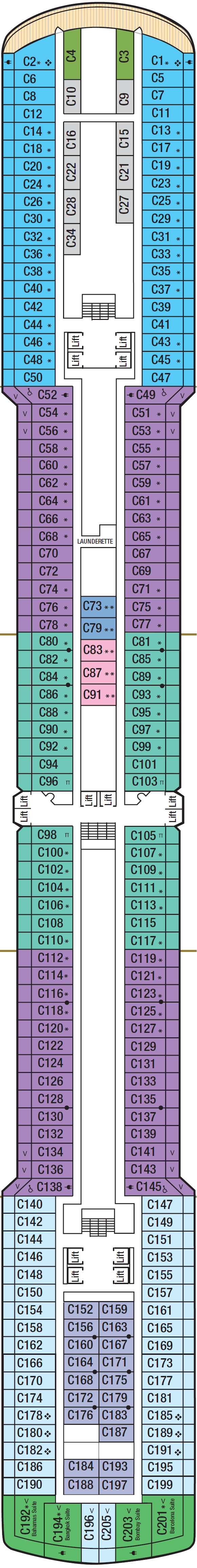 Deck plan for Deck 6 - C