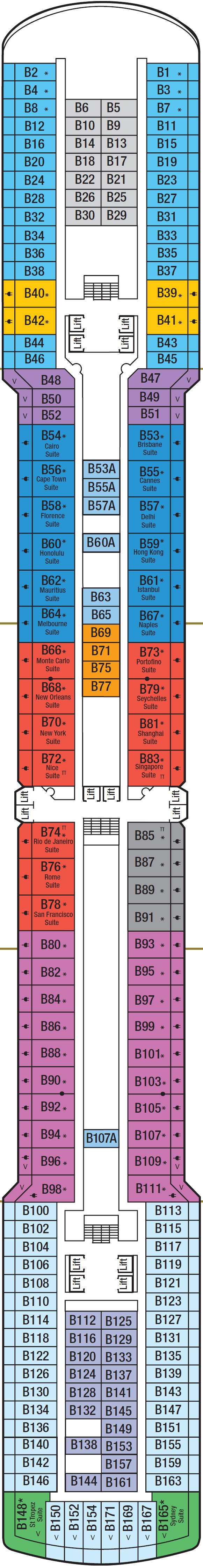 Deck plan for Deck 7- B