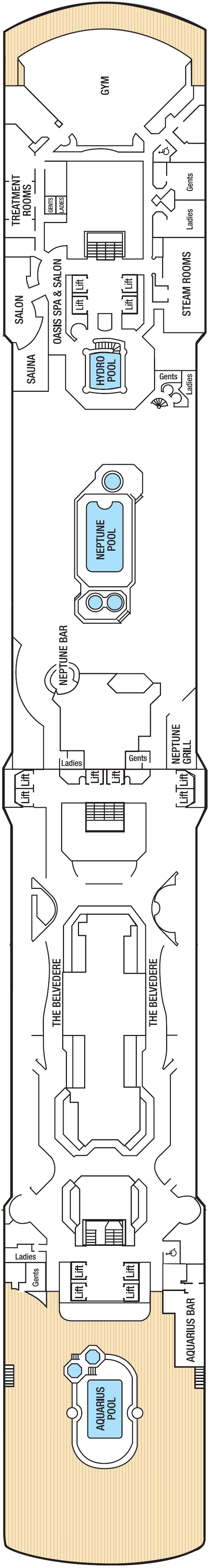 Deck plan for Deck 9 - Lido