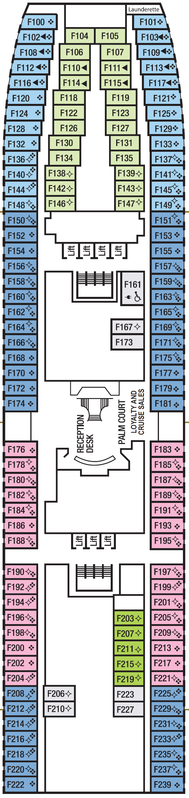 Deck plan for Deck 5 - F