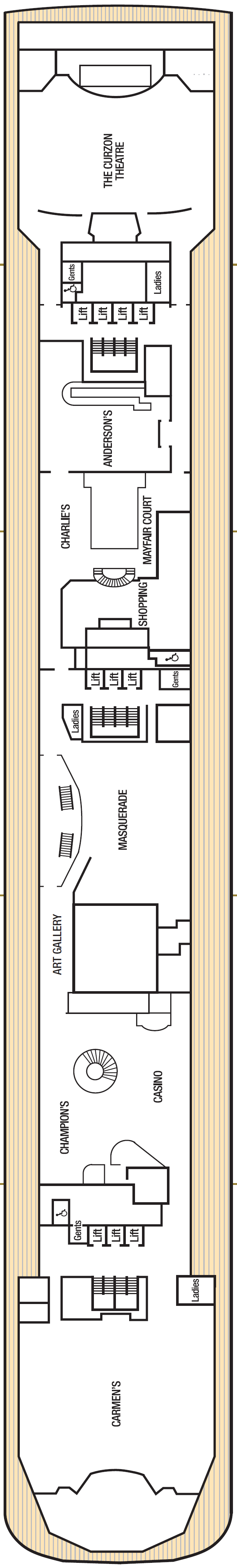 Deck plan for Deck 7 - Promenade