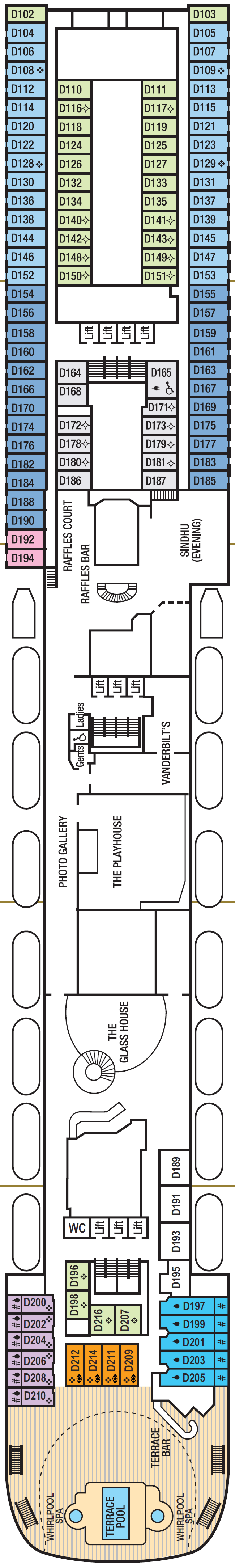 Deck plan for Deck 8 - D