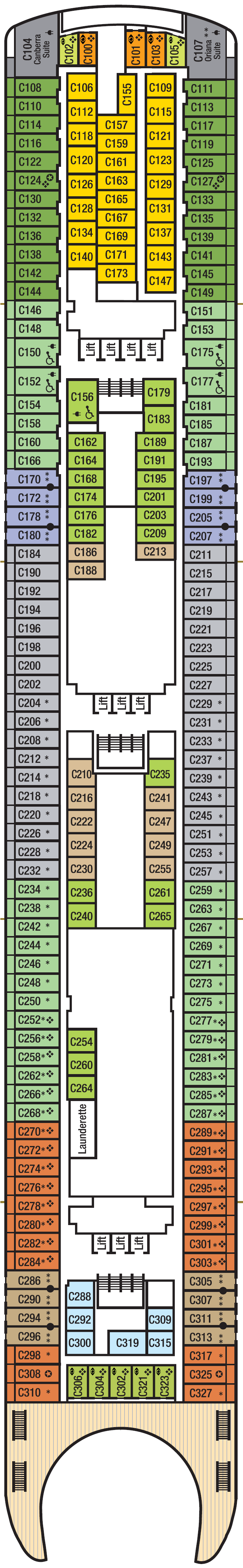 Deck plan for Deck 9 - C