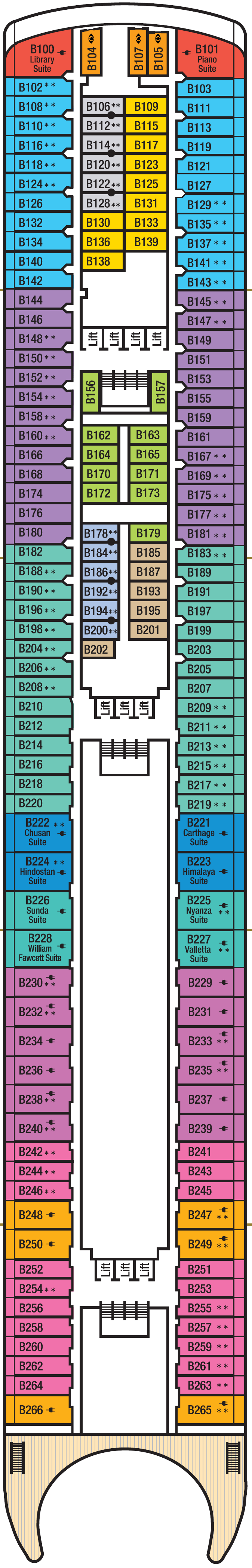 Deck plan for Deck 10 - B