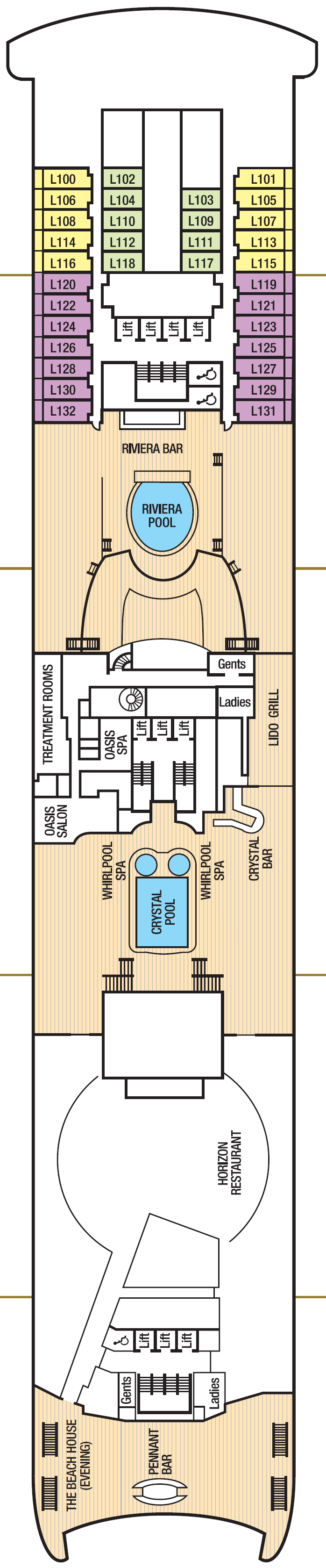 Deck plan for Deck 12 - Lido
