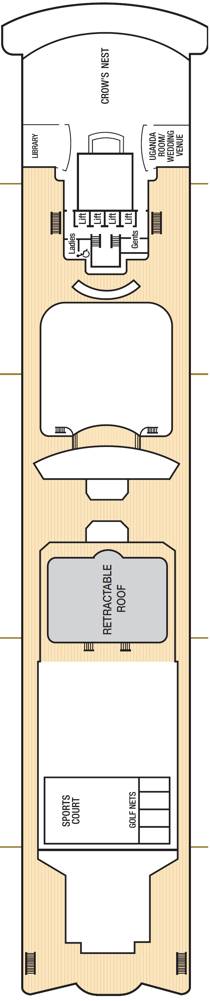 Deck plan for Deck 13 - Sun
